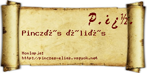Pinczés Éliás névjegykártya